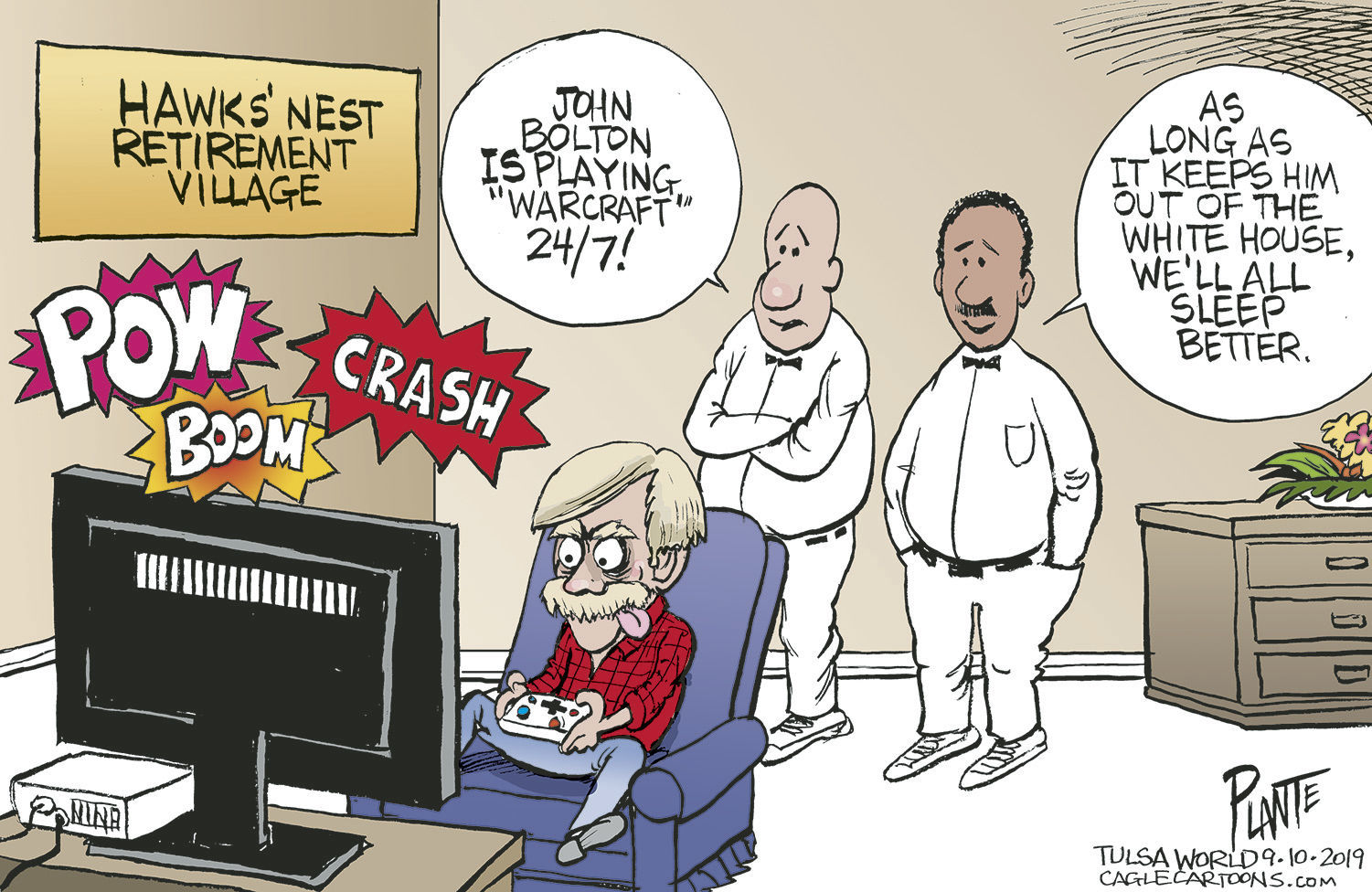 Bruce Plante Cartoon: Hawks' Nest Retirement Village